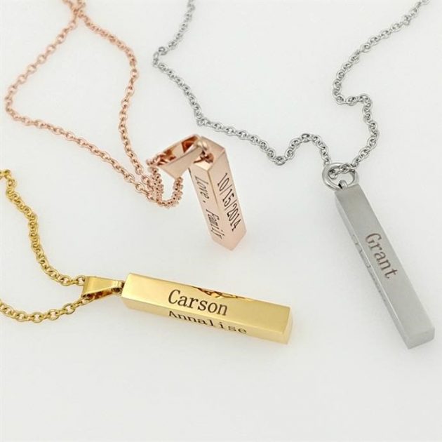 Get an Engraved 4-Sided Bar Necklace for just $11.99 + shipping!