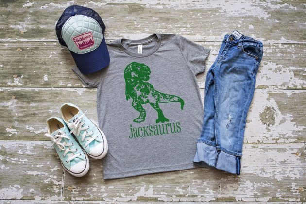 Get a Kid's Personalized Dinosaur Tee for only $14.99 + shipping!