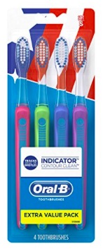 Amazon.com: Oral-B 40 Soft Bristles Indicator Contour Clean Toothbrush, 4 Count only $4.40!