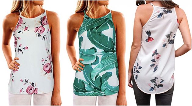 Amazon.com: Women Crew Neck Sleeveless Floral Print Shirt only $12.99!