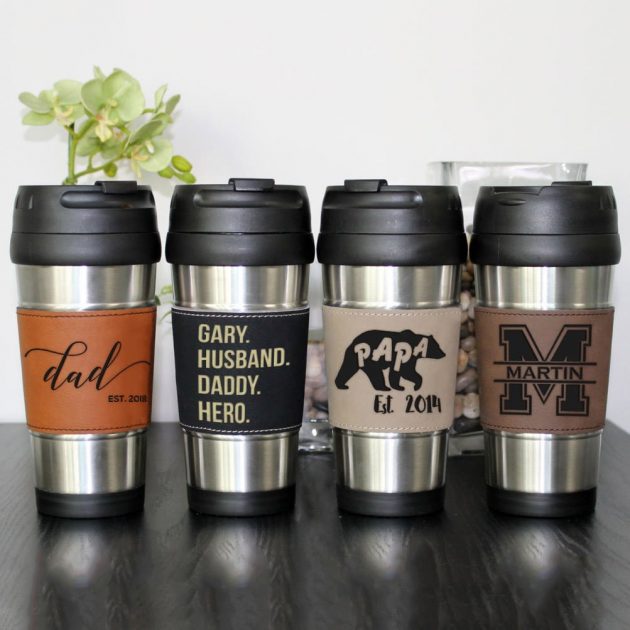 Get a Leather/Stainless Steel Travel Mug for only $12.99 + shipping!