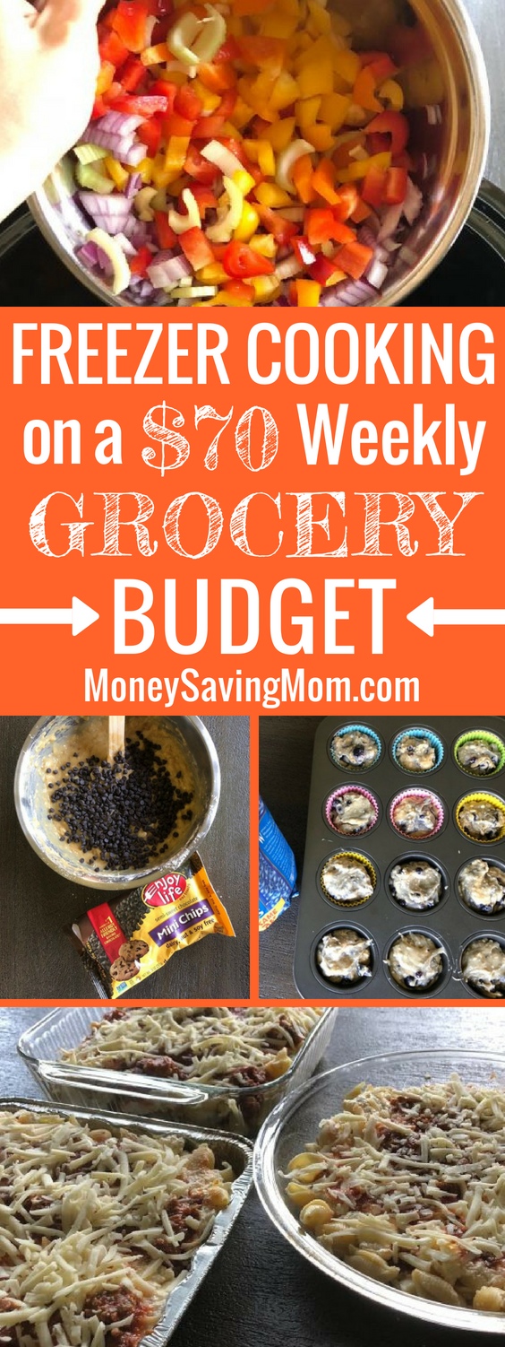 Freezer Cooking on a $70 weekly grocery budget. This is SO impressive and inspiring!! Check out everything she made in just a couple hours!