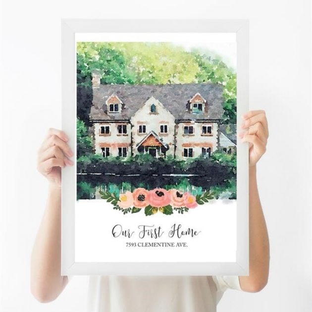 Get a Custom Watercolor House Print for just $18.99 + shipping!
