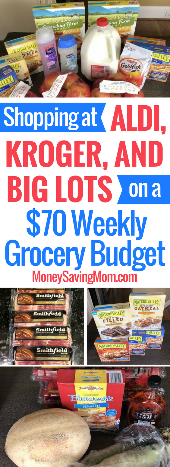 Check out this shopping haul from ALDI, Kroger, and Big Lots -- all on a $70 weekly grocery budget!