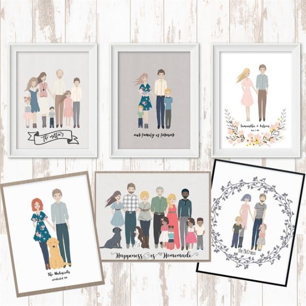 Personalized Family Cartoon Portrait only $13.99 shipped!
