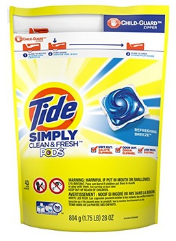 Tide Simply Clean & Fresh Pods Liquid Detergent Pacs, 43 Loads only $5.34 shipped!