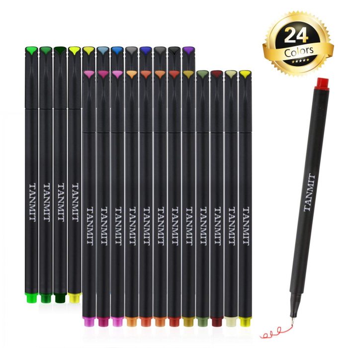 Fineliner Pens Colored Fine Tip Markers, 24 count only $6.99!