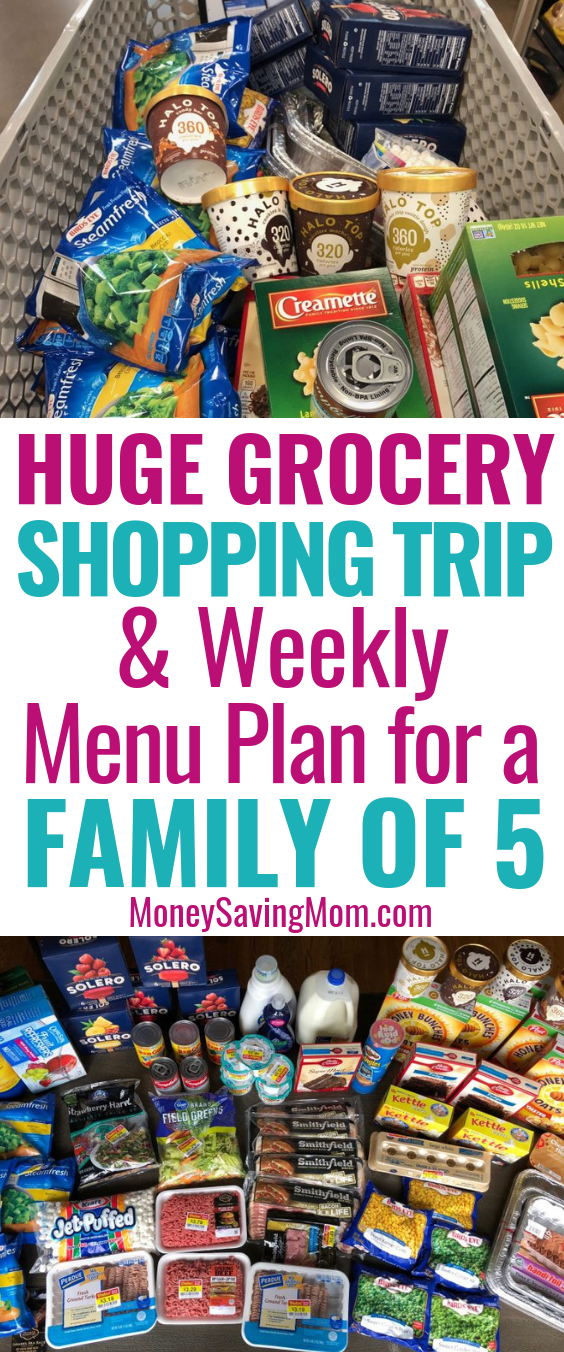 Whoa! This grocery shopping trip and weekly menu plan for a family of 5 is SO inspiring!