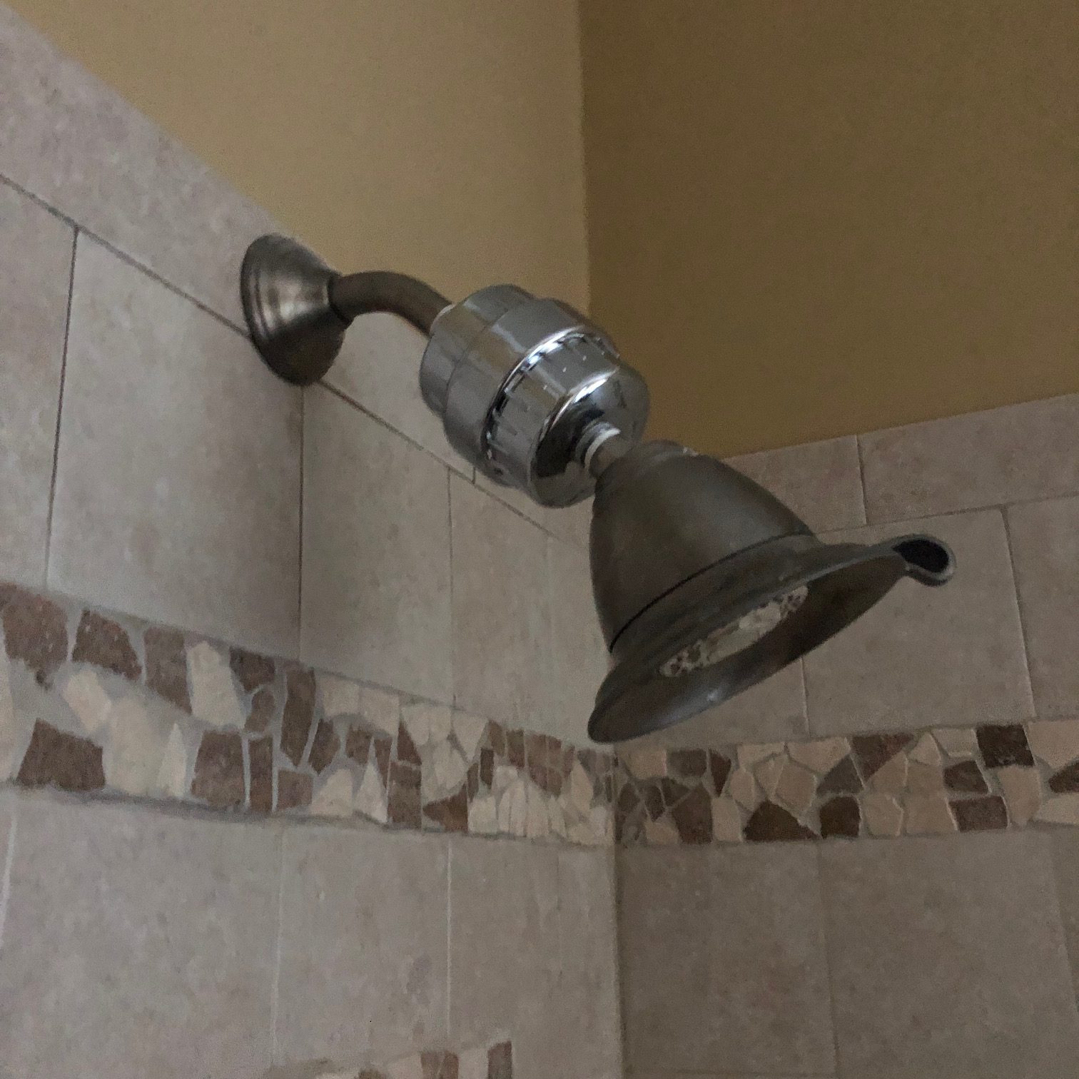 side view of shower head