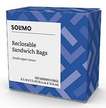 Amazon Brand - Solimo Sandwich Storage Bags, 300 Count