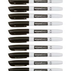 AmazonBasics Permanent Markers, Black, Pack of 12
