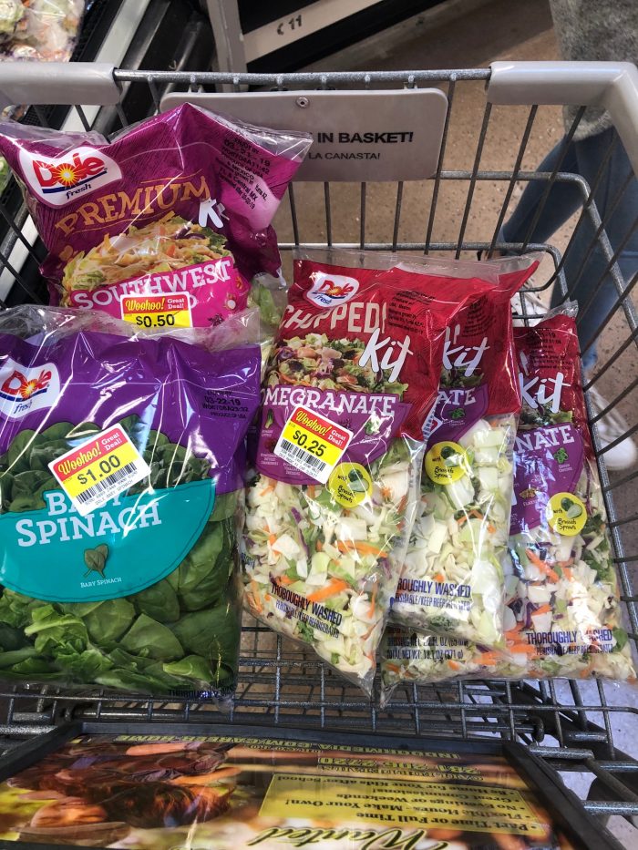 A photo of my groceries from Kroger for our $70 budget