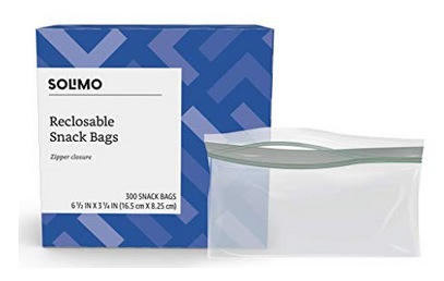 Amazon Brand - Solimo Snack Storage Bags, 300 Count