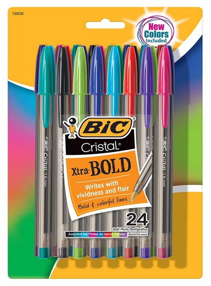 BIC MSBAPP241-A-AST Cristal Xtra Bold Fashion Ballpoint Pen