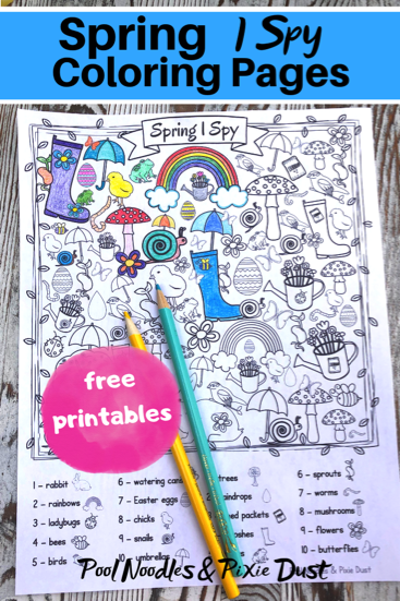 Free Printable Spring I Spy Coloring Pages