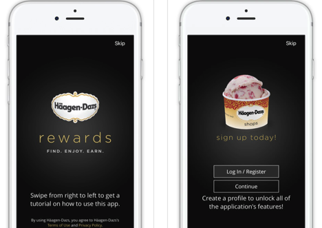 Haagen-Dazs Sweet Rewards Mobile App