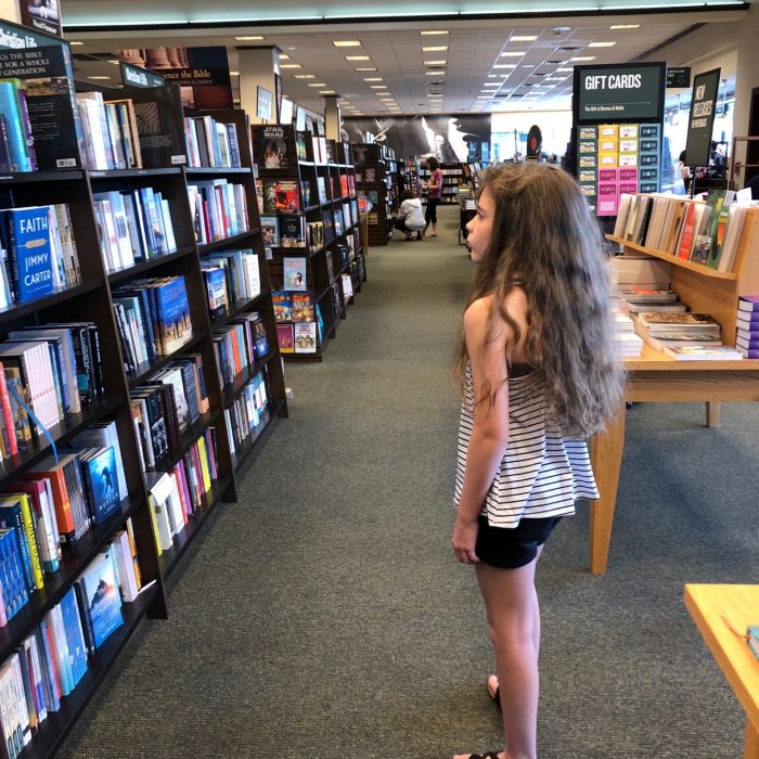 a girl at Barnes & Noble
