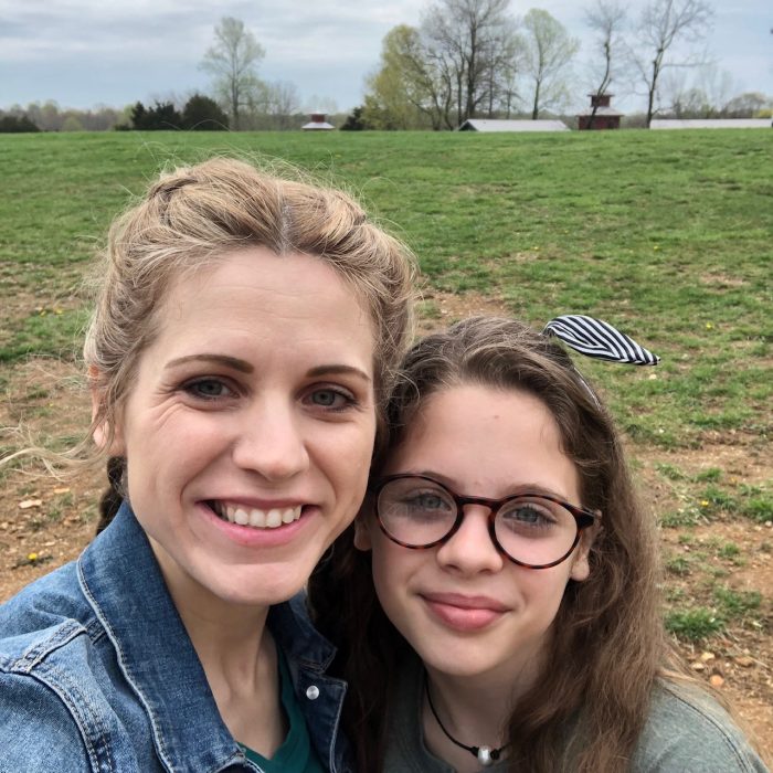 a photo of Crystal Paine and her daughter