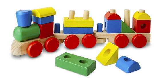 Melissa & Doug Stacking Train - Classic Wooden Toddler Toy
