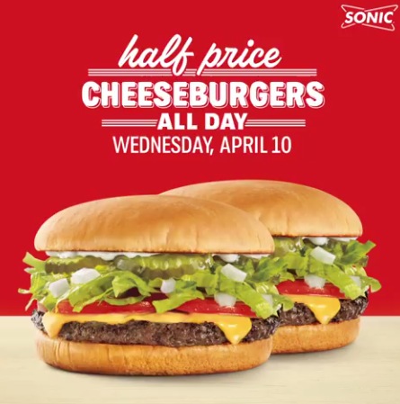 Sonic: Half-Priced Cheeseburgers 