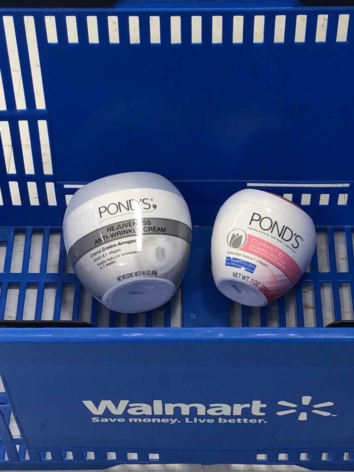 Pond's products in Walmart shopping basket