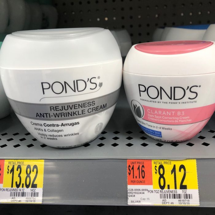 Ponds products on Walmart shelf