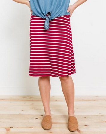 Nico Horizontal Stripe Knit Skirt