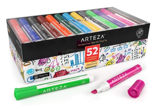 ARTEZA Dry Erase Markers, Bulk Pack of 52