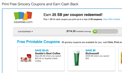 print coupons to earn Swagbucks fast