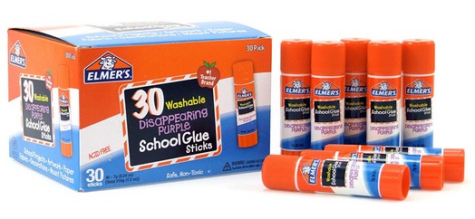 Elmers Disappearing Purple School Glue Washable 0.24-Ounce Sticks 