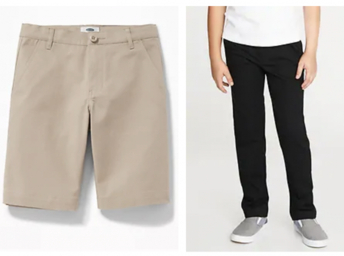 boy's uniform shorts and pants