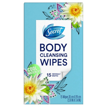 Secret Body Cleansing Wipes 15-Count