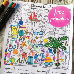 Summer I Spy Coloring Pages - Pool Noodles & Pixie Dust