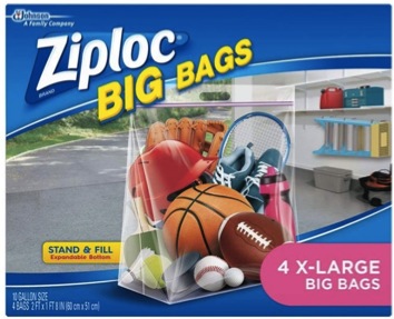 Ziploc Big Bag Double Zipper, Large, 5 Count