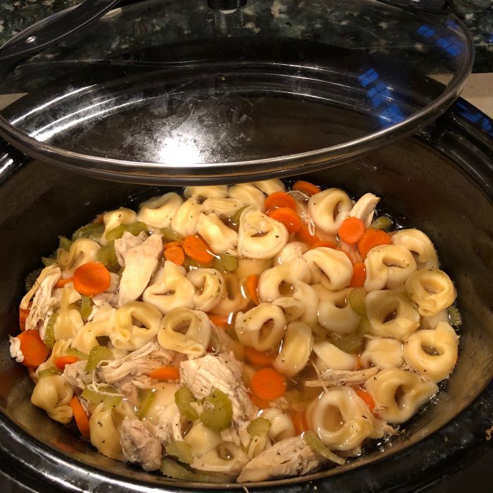 delicious slow cooker tortellini soup