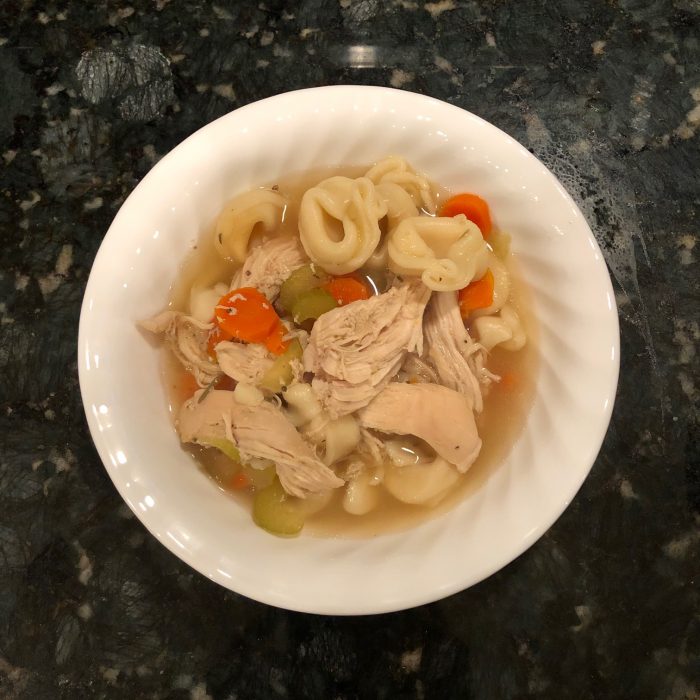serving of slow cooker tortellini soup