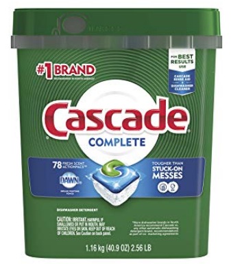 Cascade complete Actionpacs Dishwasher Detergent