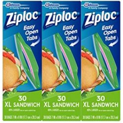 Ziploc Sandwich Bags, XL, 3 Pack, 30 Ct