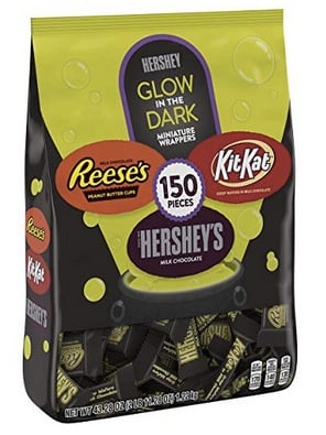 HERSHEY'S Halloween Chocolate Candy, Glow in the Dark Wrapped Variety Mix