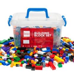 1000-Piece Kids Building Block Brick Set w/ Storage Bin