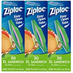Ziploc Sandwich Bags, XL, 3 Pack