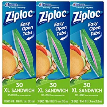 Ziploc Sandwich Bags, XL, 3 Pack