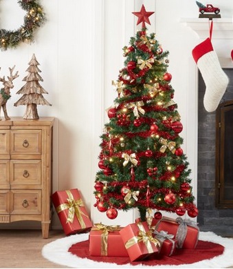 Holiday Time 5′ Pre-Lit Christmas Trees with Decorations – Only $24