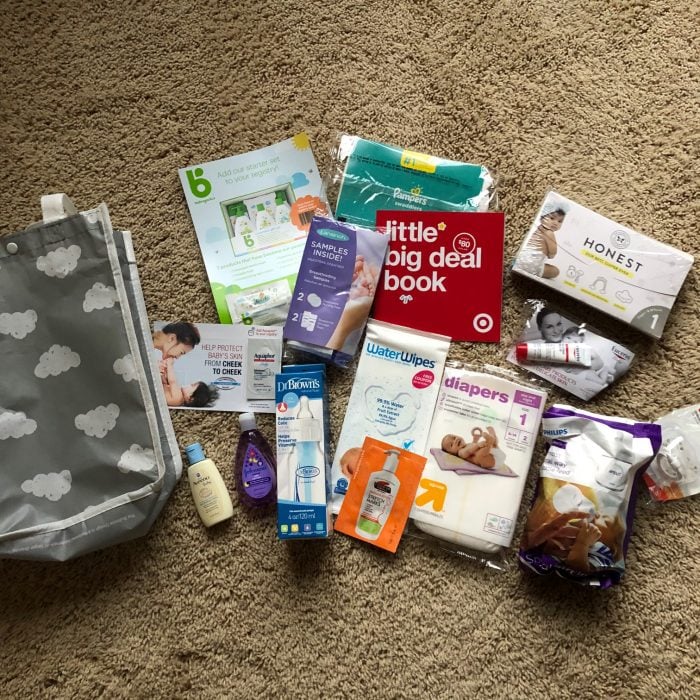 what's in the Target baby registry gift bag