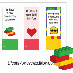 LEGO Valentine Bookmarks