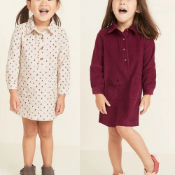 Corduroy Shirt Dress for Toddler Girls