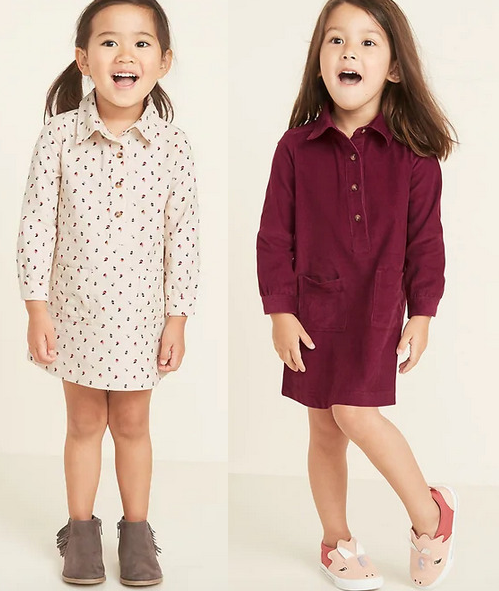 Corduroy Shirt Dress for Toddler Girls