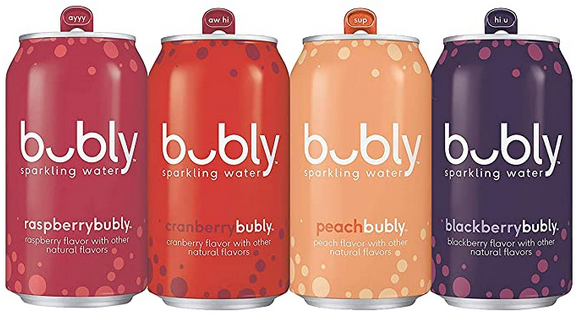 bubly Sparkling Water, Berry Peachy Variety Pack