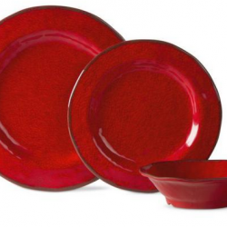 Lanai Melamine Red Dinnerware Set