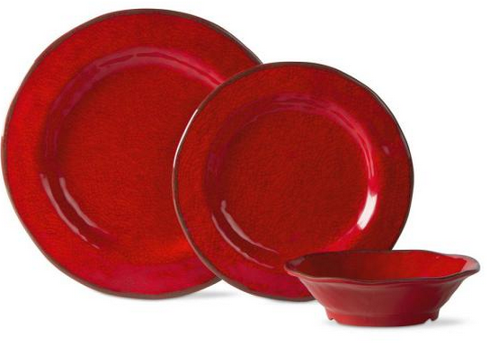 Lanai Melamine Red Dinnerware Set